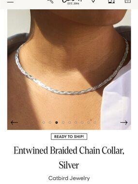 Catbird Silver Entwined Braided Chain Collar